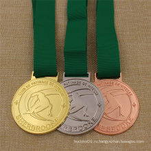 Изготовленный на заказ медаль металла спорта лыжи для награждения золото серебро Бронза